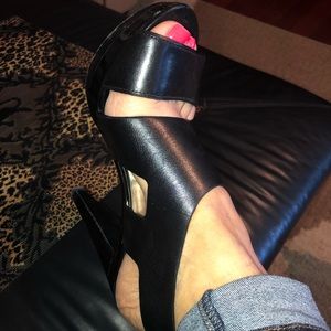 Michael Kors open toe black sandal heels